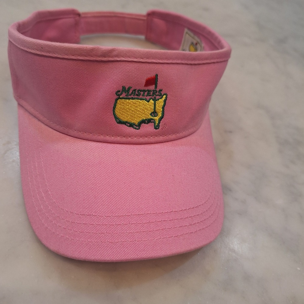 American Needle Masters Golf Visor Women OS Pink Cotton Adjustable Hat Augusta